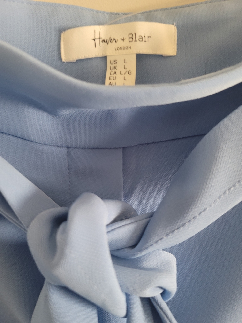 Straight-Leg Tie-Waist Pants in Light Blue - Picture 3 of 6